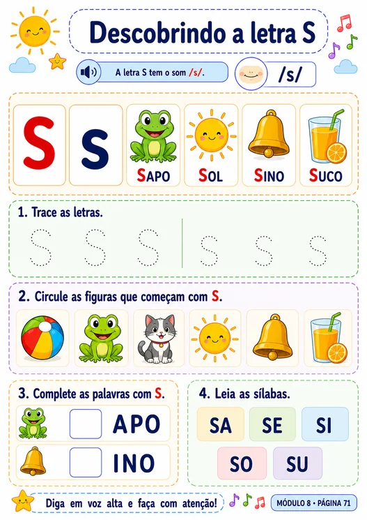 Descobrindo a letra S