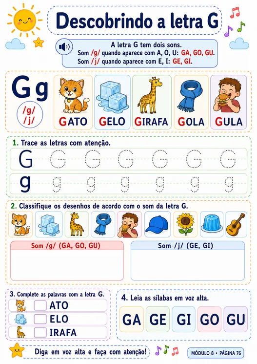 Descobrindo a letra G